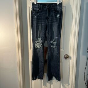 Judy Blue slim boot cut size 11 distressed high waisted NWOT